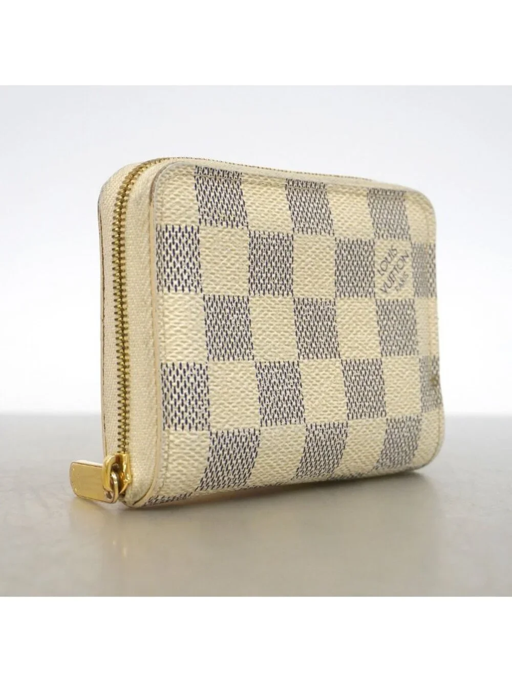 Louis Vuitton Coin Purse Damier Azur Zippy White